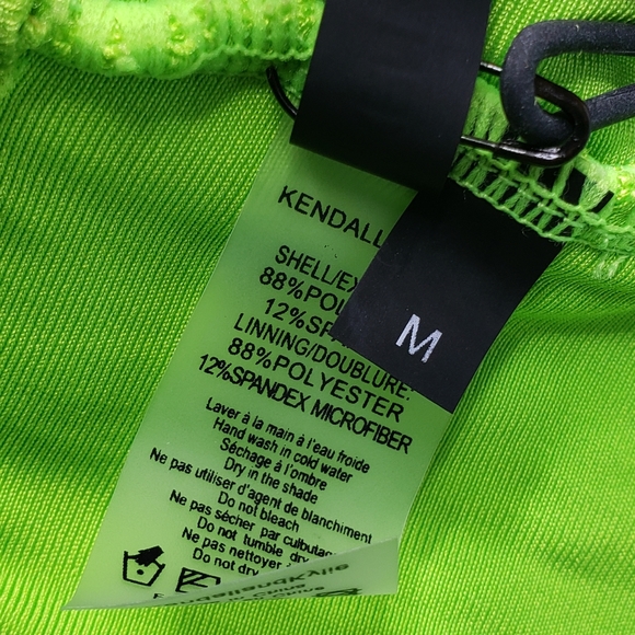 Kendal and Kylie Smocked Thermal Faux Button Scoopneck Bikini Top NWT Me… - Picture 9 of 16